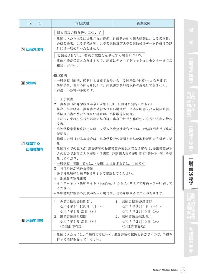 令和7年度入学者選抜実施要項