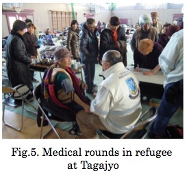 Fig.5.Medical rounds in refugee at Tagajyo