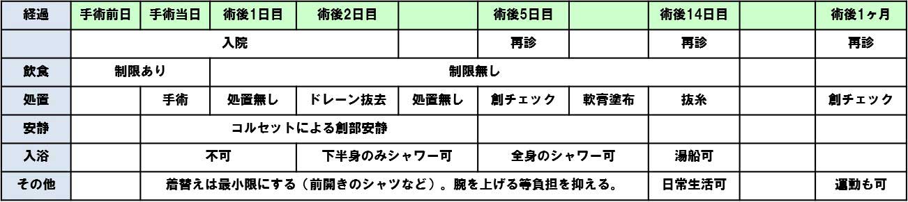 全身麻酔日程